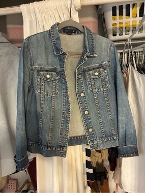 J. Crew Light Blue Distressed Denim Jacket
